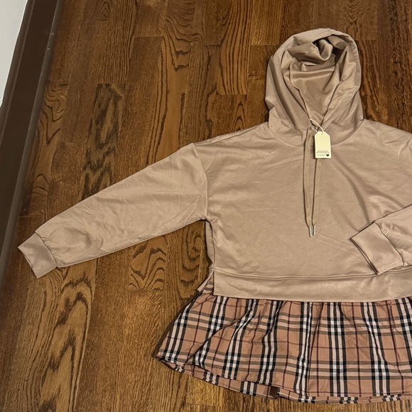 Jodifl  Hoodie with Plaid Hem medium - Picture 9 of 13